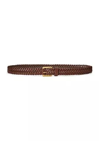 商品Ralph Lauren|Ralph Lauren Skinny Woven Leather Belt,价格¥447,第1张图片