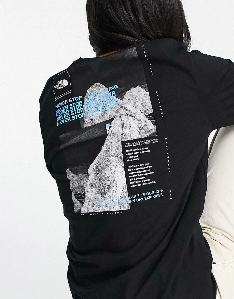 商品The North Face|The North Face Collage Exclusive at ASOS back print long sleeve t-shirt in black,价格¥375,第4张图片详细描述