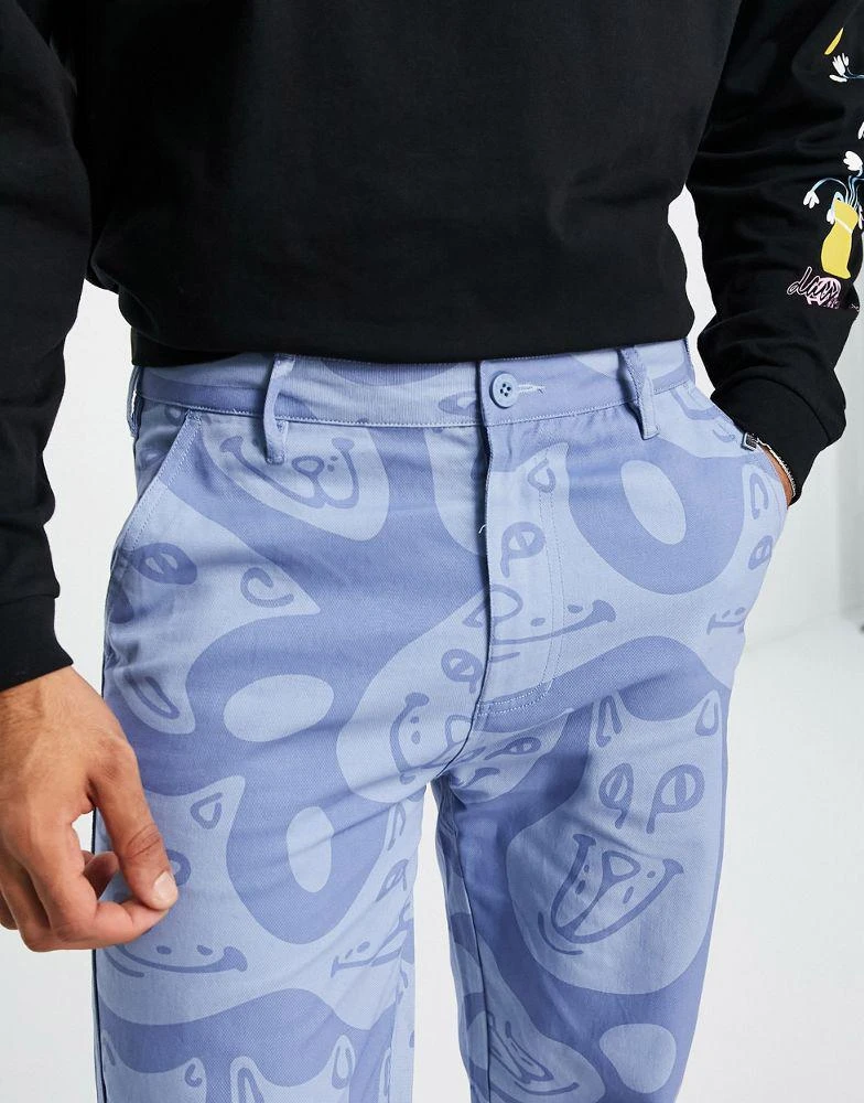 商品Rip N Dip|RIPNDIP many faces all-over twill trousers in blue,价格¥511,第4张图片详细描述
