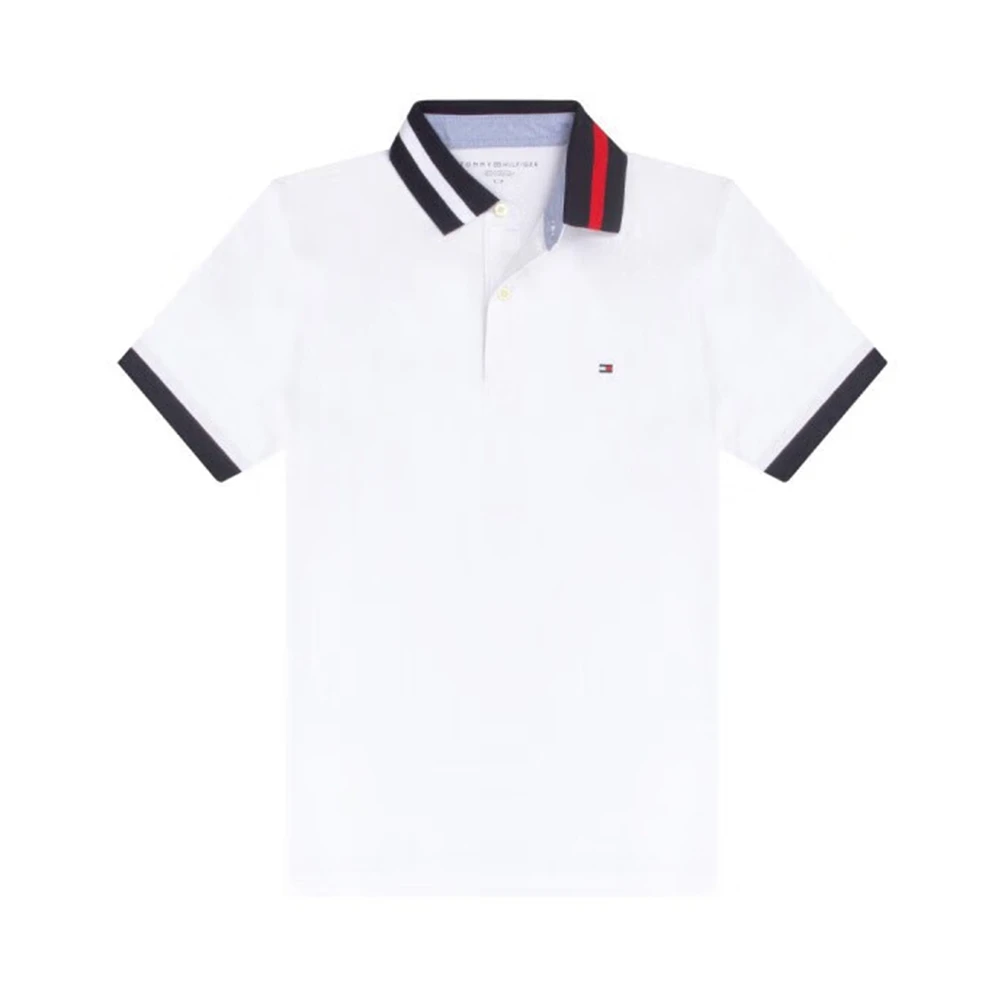 商品[国内直发] Tommy Hilfiger|TOMMY HILFIGER 白色男士POLO衫 78J8778-101,价格¥374,第1张图片