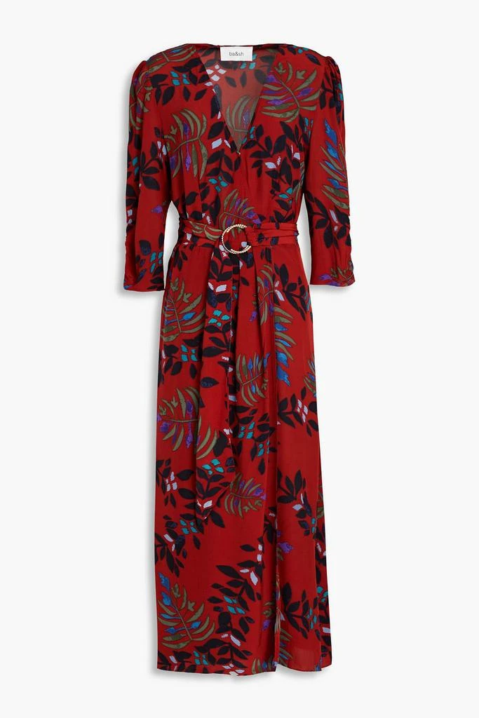 商品ba&sh|Crissy belted floral-print satin midi wrap dress,价格¥1418,第1张图片