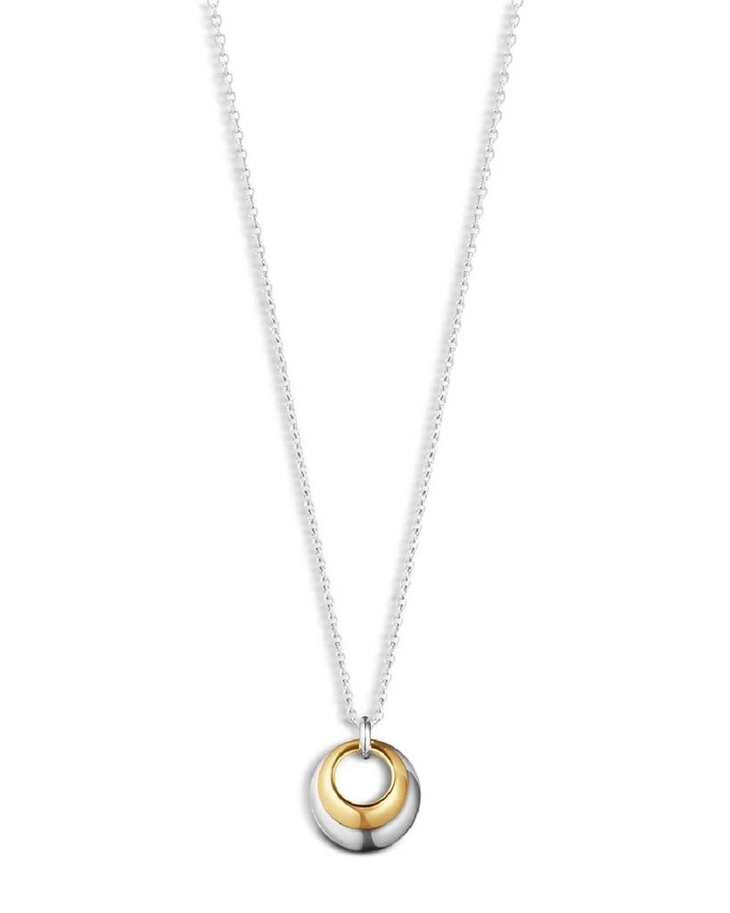 商品Georg Jensen|18K Yellow Gold & Sterling Silver Curve Circle Pendant Necklace, 17.72",价格¥2938,第1张图片