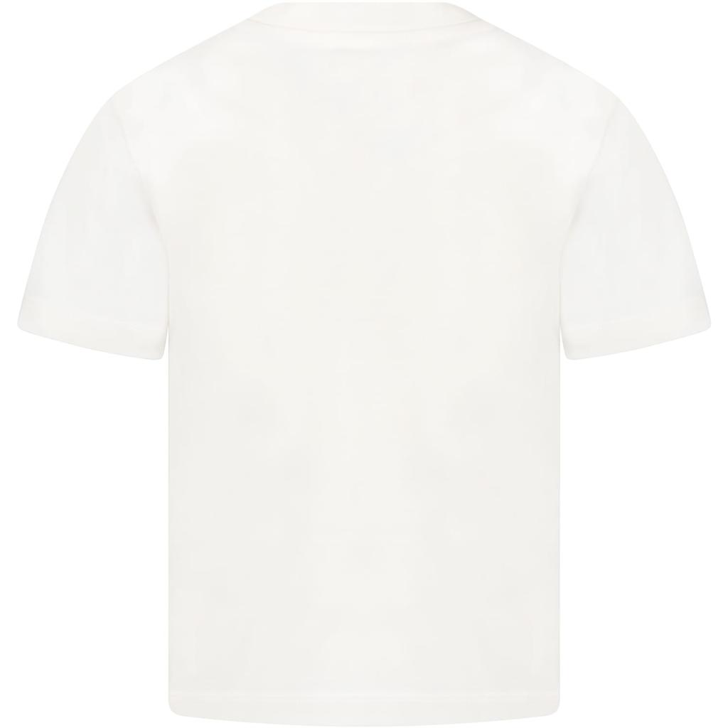 Bonpoint Ivory T-shirt For Girl With Logo商品第2张图片规格展示