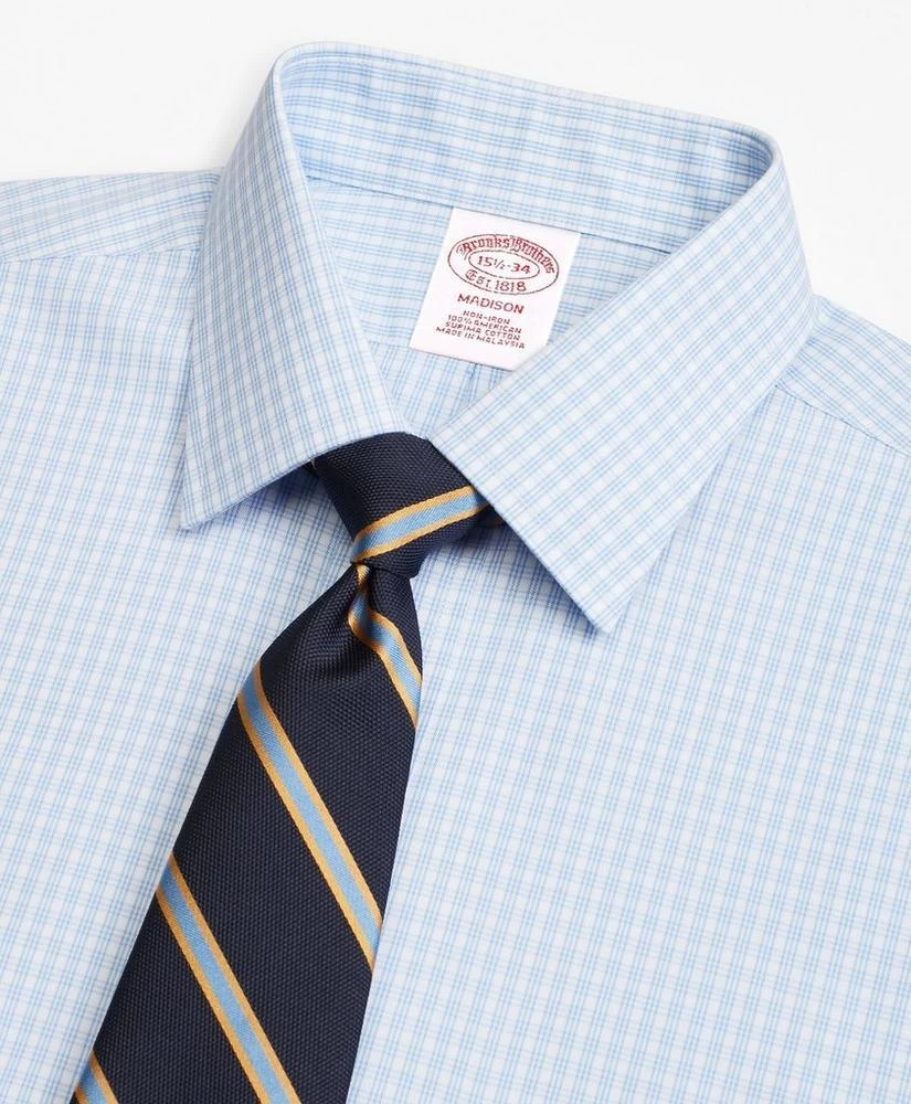 商品Brooks Brothers|Madison Relaxed-Fit Dress Shirt, Non-Iron Triple Check,价格¥418,第2张图片详细描述