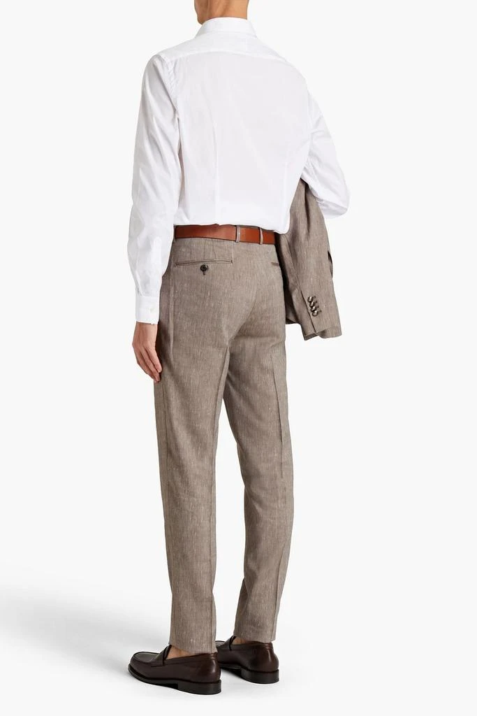 商品Peserico|Tapered wool and linen-blend piqué suit pants,价格¥1164,第3张图片详细描述