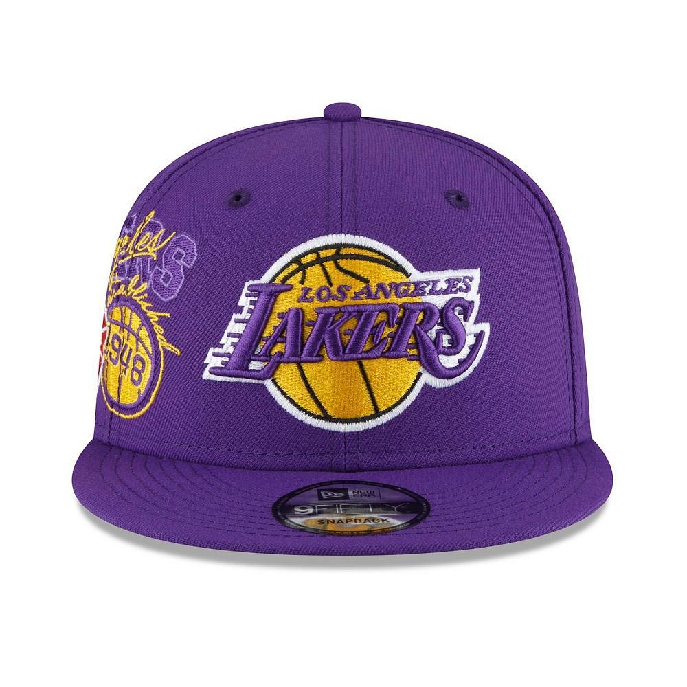 商品New Era|Men's Purple Los Angeles Lakers Back Half 9FIFTY Snapback Adjustable Hat,价格¥264,第5张图片详细描述