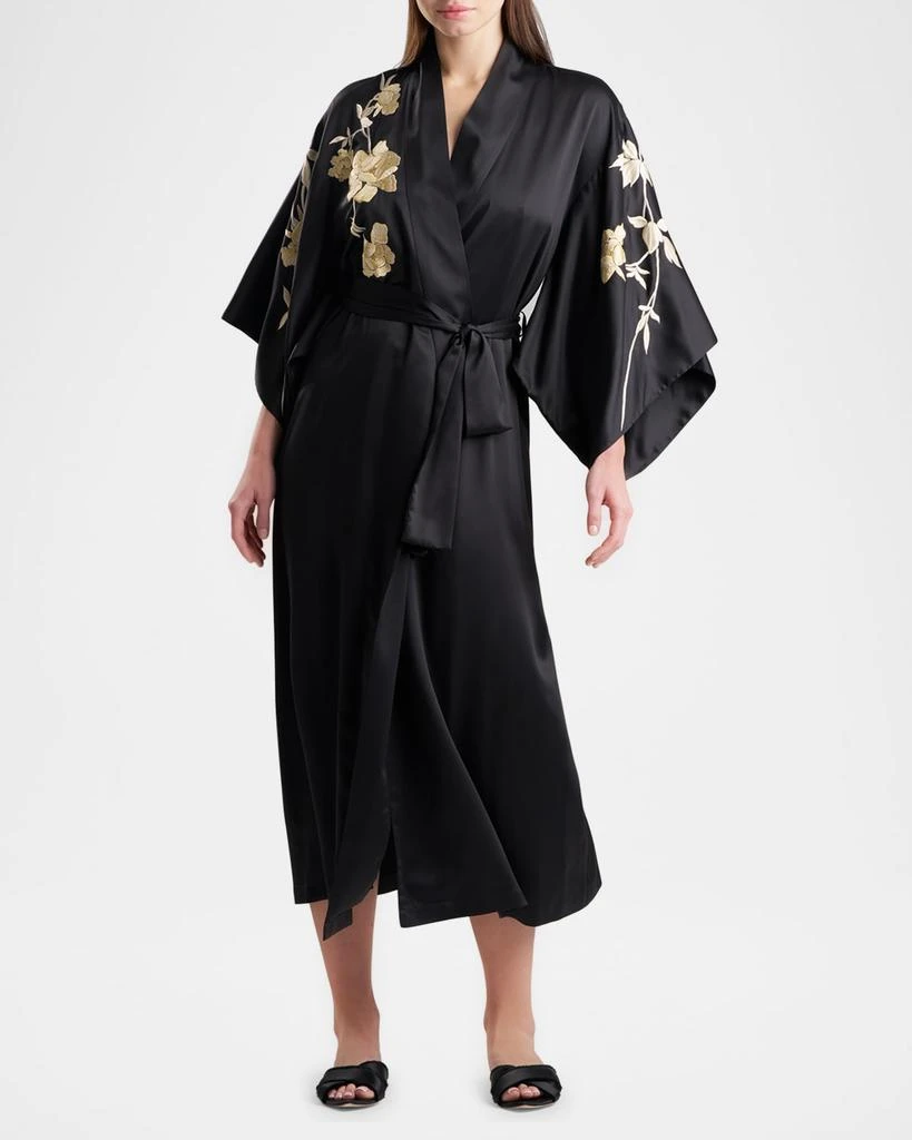 商品Natori|Peony Blossom Embroidered Kimono Robe,价格¥3084,第1张图片