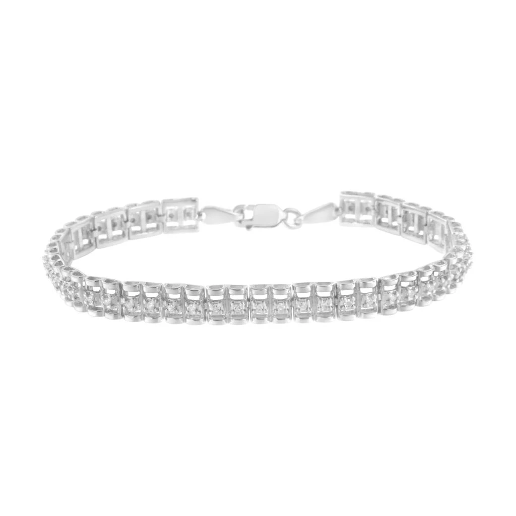 商品Haus of Brilliance|.925 Sterling Silver 1/4 cttw Round-Cut Diamond Double-Link Tennis Bracelet,价格¥2643,第1张图片