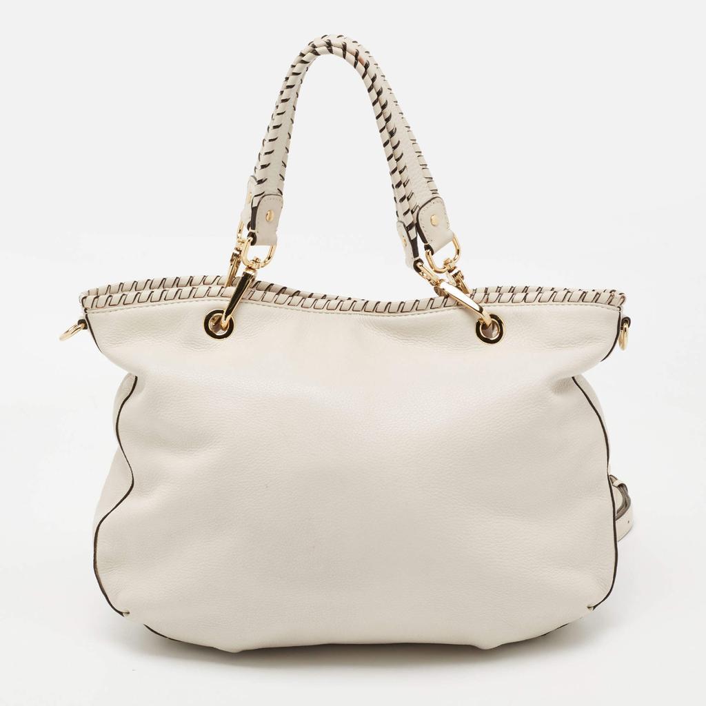 商品[二手商品] Michael Kors|MICHAEL Michael Kors White Leather Whipstitch Detail Bennet Tote,价格¥1598,第6张图片详细描述