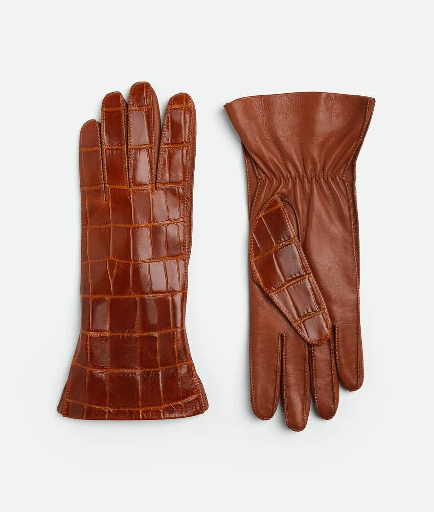 【预售】 BV葆蝶家 24秋冬 女士 手套 Gants En Cuir Effet Crocodile 769187V3EL06361 商品