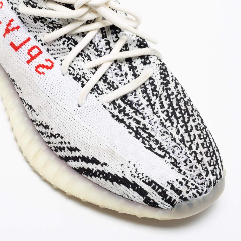   Yeezy x Adidas White/Black Knit Fabric Boost 350 V2 Zebra Sneakers Size 46 商品