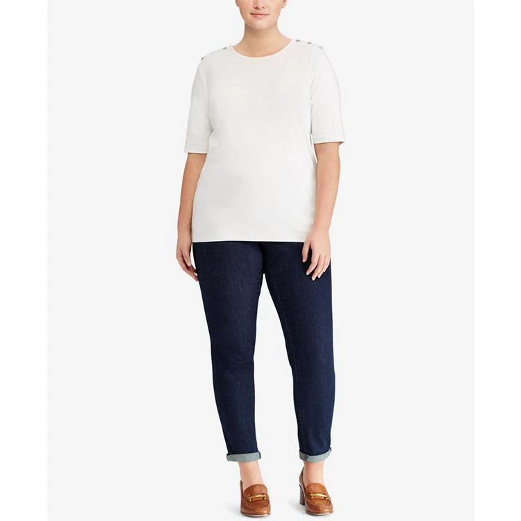 商品Ralph Lauren|Plus Size Stretch T-Shirt,价格¥243,第2张图片详细描述