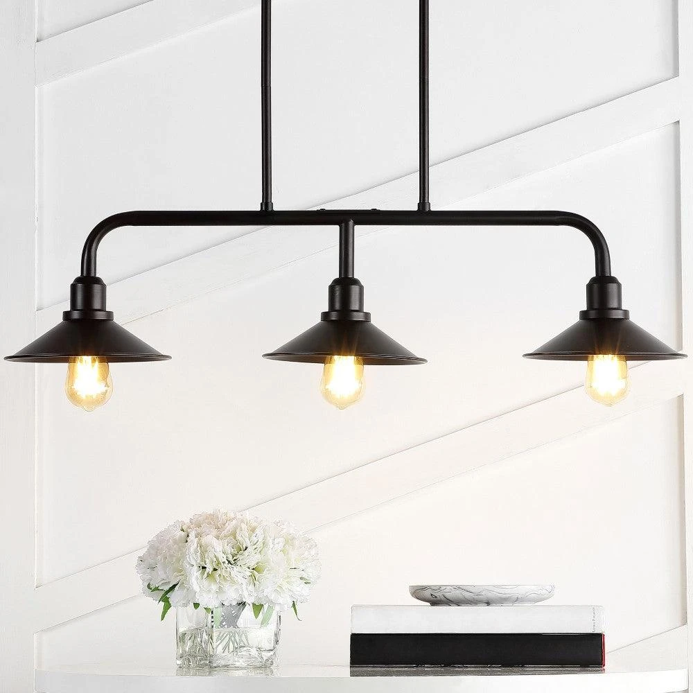 商品JONATHAN Y|Cade 34.25" 3-Light  Metal Farmhouse Industrial LED Pendant,价格¥1278,第3张图片详细描述
