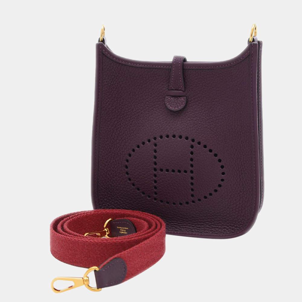 Hermes Evelyn TPM Shoulder Bag Amazon Taurillon Cassis Gold Hardware U Stamp商品第1张图片规格展示