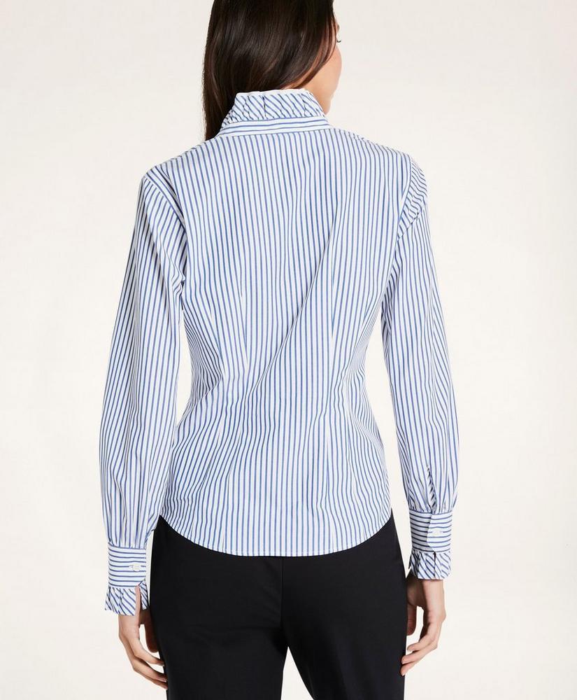 Ruffle-Collar Non-Iron Stretch Supima® Cotton Shirt商品第2张图片规格展示