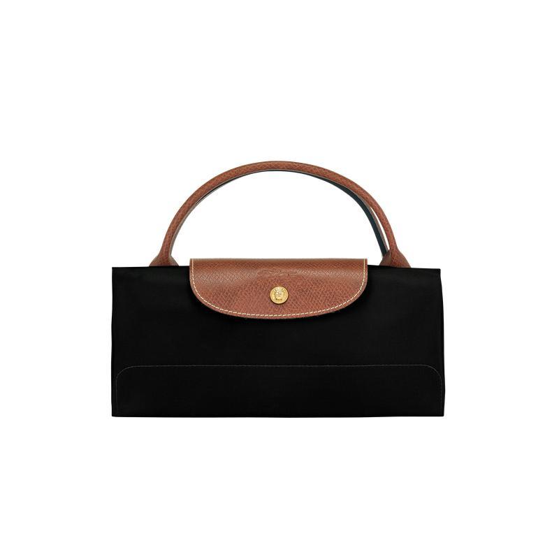 商品[国内直发] Longchamp|珑骧 LONGCHAMP 奢侈品 情侣款 男女同款LE PLIAGE系列特大号黑色织物短柄可折叠手提包饺子包 1625 089 001,价格¥695,第4张图片详细描述