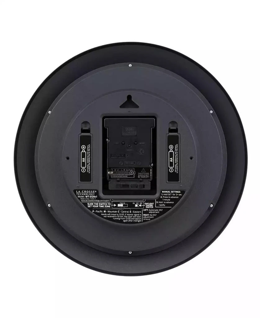 商品La Crosse Technology|WT-3129B 12" Atomic Analog Wall Clock,价格¥336,第3张图片详细描述