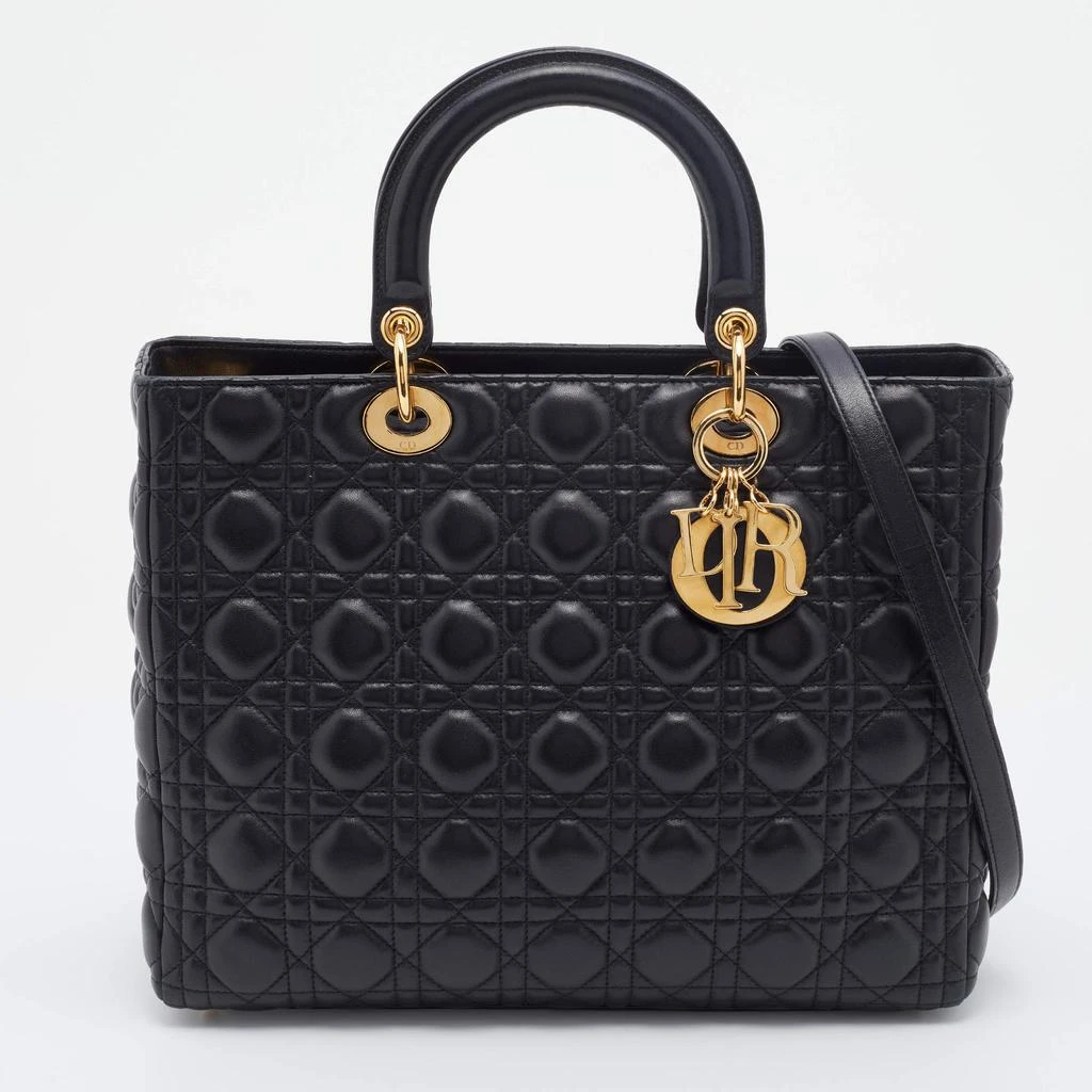 商品[二手商品] Dior|Dior Black Cannage Leather Large Lady Dior Tote,价格¥18136,第1张图片