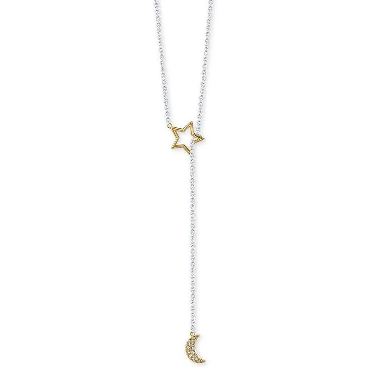 商品Unwritten|Two-Tone Crystal Pavé Star & Moon Lariat Necklace,价格¥166,第1张图片