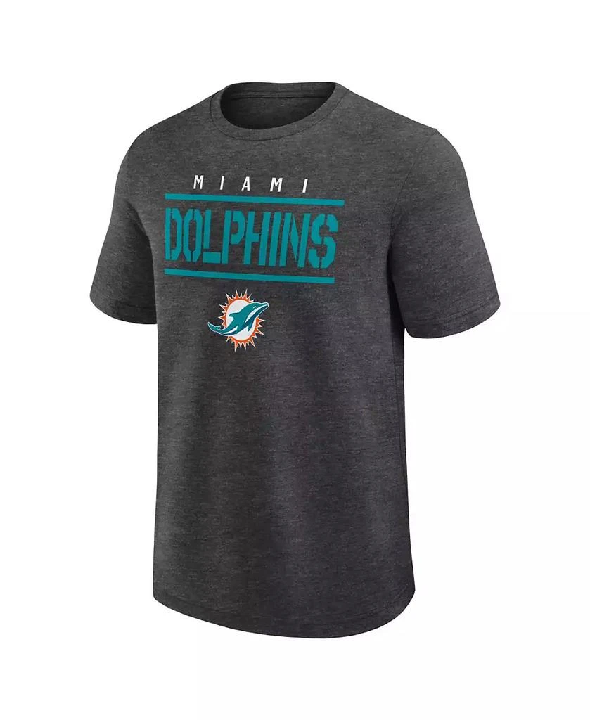 商品Logo Athletic|Men's Heather Charcoal Miami Dolphins Top Notch T-Shirt,价格¥260,第2张图片详细描述