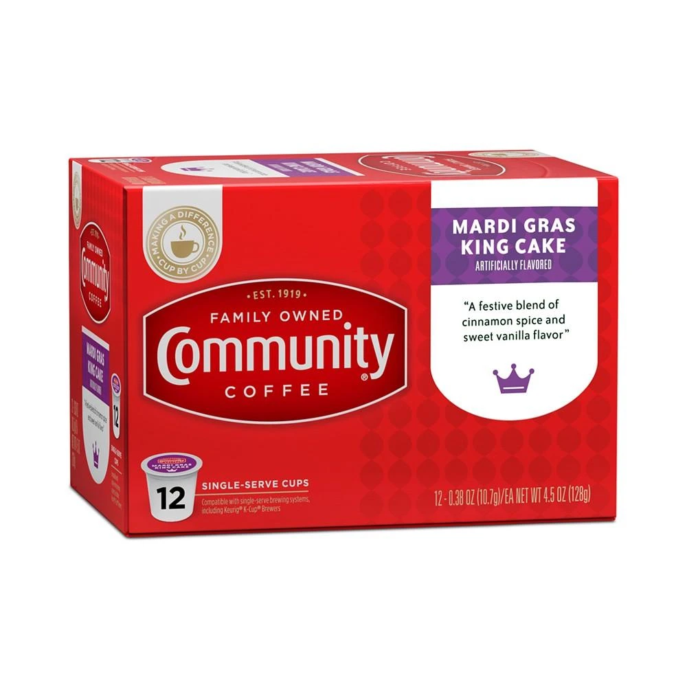 Mardi Gras King Cake Medium Roast Single Serve Pods, Keurig K-Cup Brewers, 72 Ct 商品