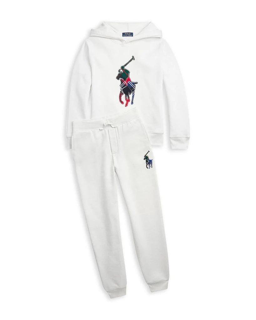 商品Ralph Lauren|Boys' Plaid Big Pony Appliqué Fleece Hoodie - Little Kid, Big Kid,价格¥537,第3张图片详细描述