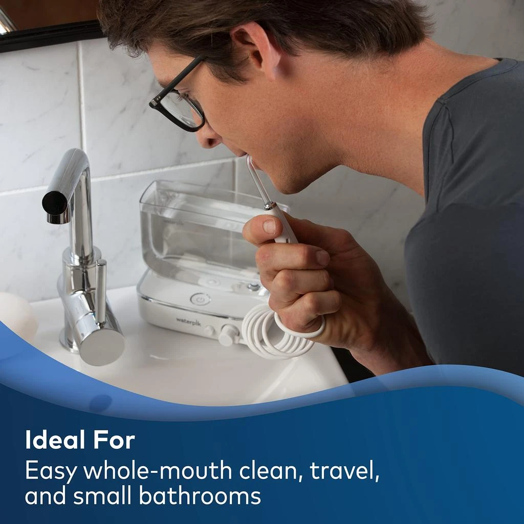 商品Waterpik|Waterpik Sidekick Portable Water Flosser, Perfect for Travel & Home, ADA Accepted, White/Chrome WF-04,价格¥1068,第2张图片详细描述