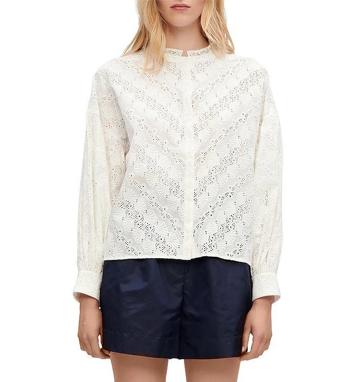 商品Maje|Ceani Cotton Lace Blouse,价格¥1450,第1张图片