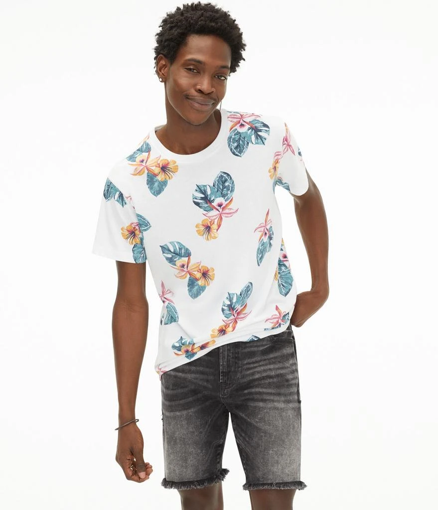 商品Aeropostale|Aeropostale Men's Tropical Flower Graphic Tee,价格¥56,第4张图片详细描述