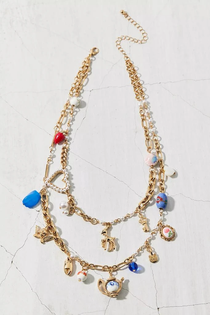 商品Urban Outfitters|Tea Party Layered Charm Necklace,价格¥150,第2张图片详细描述