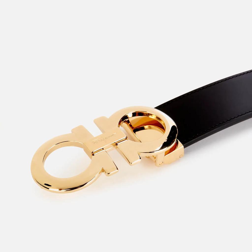 商品Salvatore Ferragamo|Salvatore Ferragamo Men's Reversible And Adjustable Gancini Belt - Black/Hickory Brown/Gold,价格¥3370,第5张图片详细描述