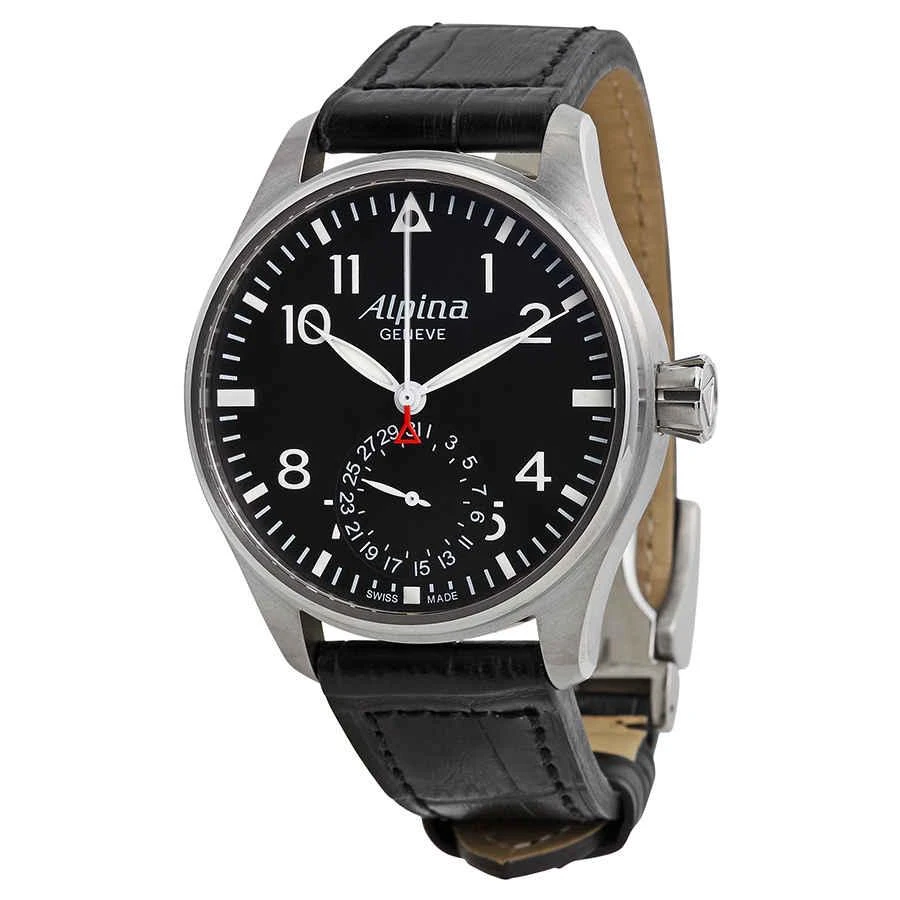 商品Alpina|Alpina Aviation Automatic Black Dial Black Leather Mens Watch 710B4S6,价格¥7278,第1张图片