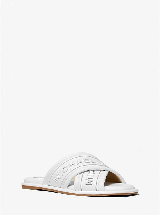 商品Michael Kors|Gideon Embellished Faux Leather Slide Sandal,价格¥445,第1张图片