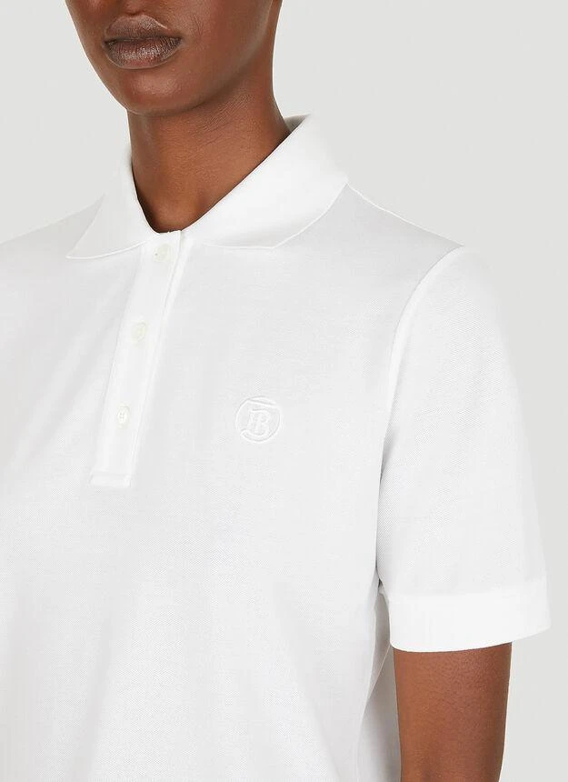 商品Burberry|TB Logo Embroidery Polo Shirt in White,价格¥4566,第5张图片详细描述