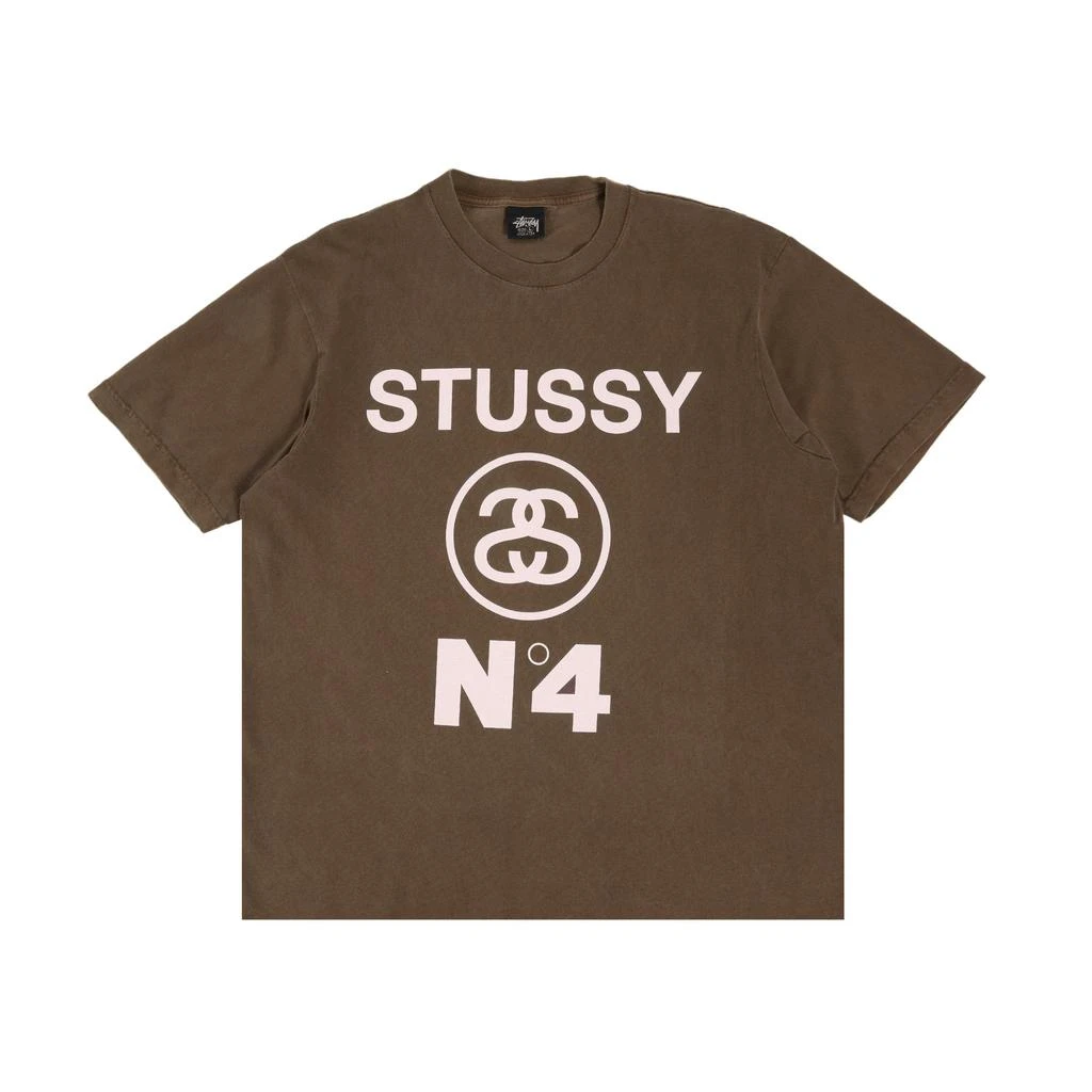 商品STUSSY|Stussy No. 4 Pigment Dyed Short Sleeve T-Shirt - men's,价格¥292,第1张图片