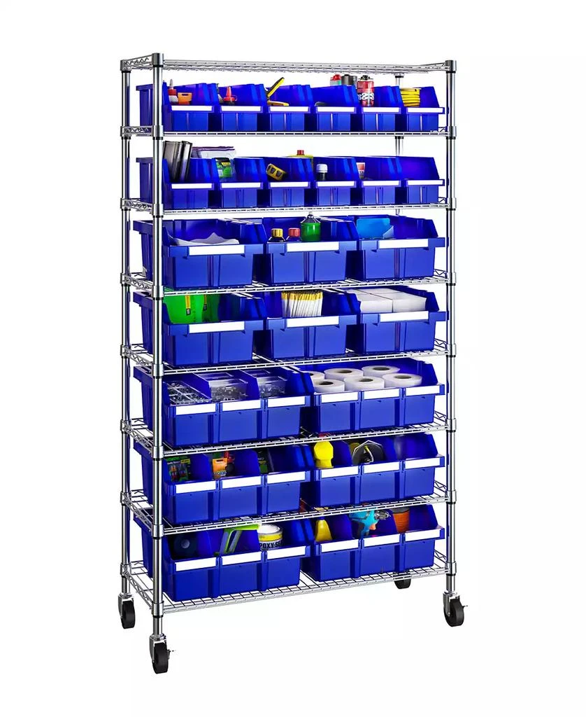 商品Seville Classics|8-Tier 24 Bin Rack System, NSF Certified,价格¥2961,第2张图片详细描述