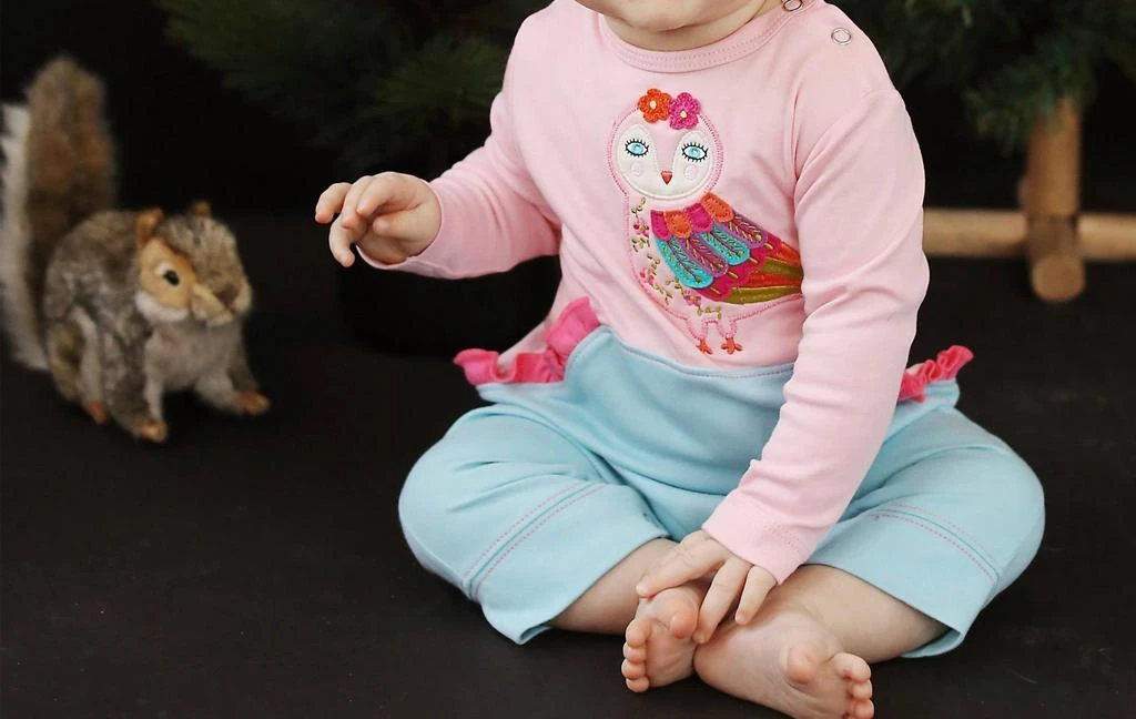 商品Lemon Loves Layette|Lemon Loves Layette - Baby Girls Owl Luna Romper,价格¥502,第2张图片详细描述