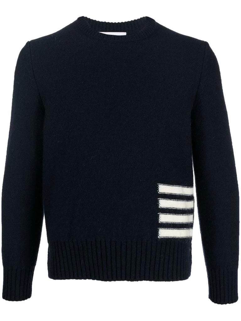 商品Thom Browne|THOM BROWNE MEN JERSEY STITCH CREWNECK PULLOVER IN DONEGAL W/ INTARSIA 4 BAR STRIPE,价格¥3192-¥6384,第5张图片详细描述