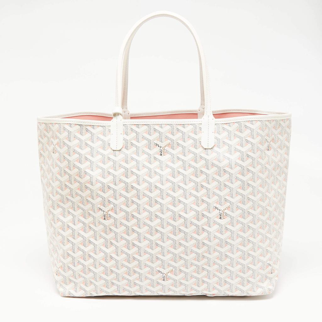 Goyard White/Pink Goyardine Coated Canvas and Leather Saint Louise Claire Voie PM Tote商品第4张图片规格展示