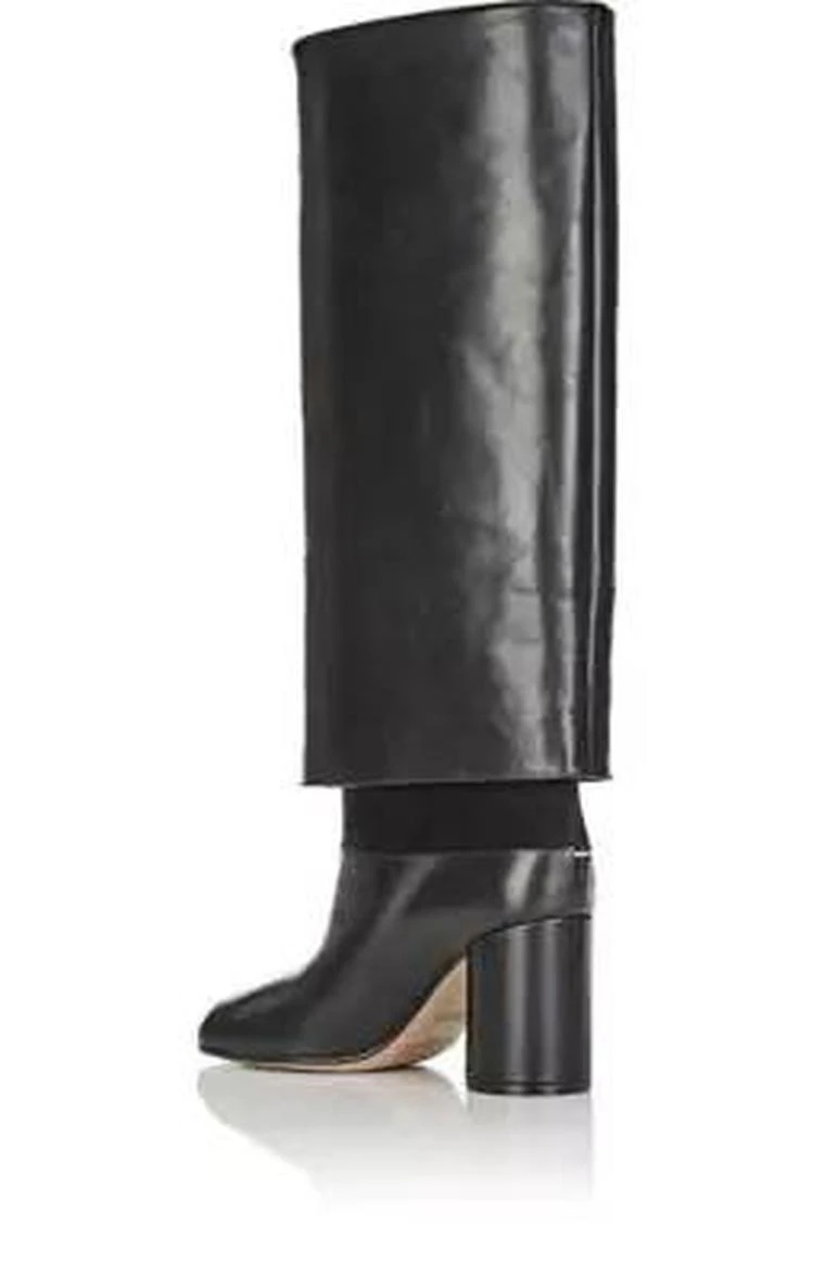 商品MAISON MARGIELA|Leather Foldover Knee-High Boots,价格¥5125,第3张图片详细描述