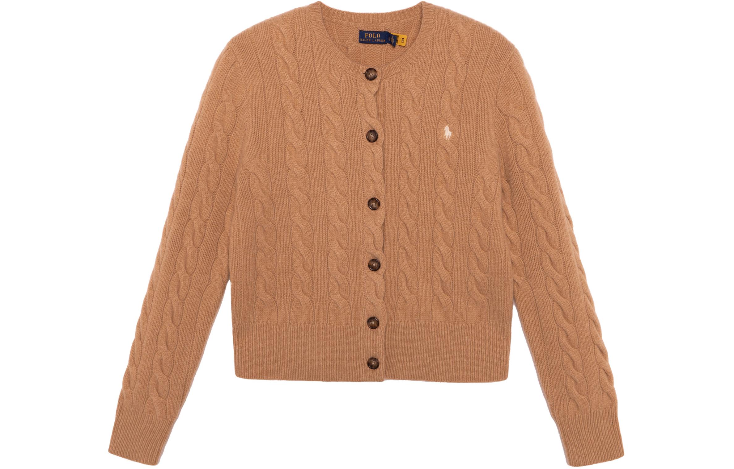 FW21 粗绞花羊毛衫针织开衫外套毛衣 女款 棕色 1911.93元 商品图片