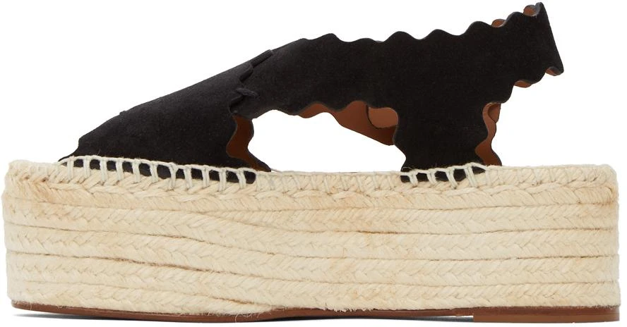 商品Chloé|Black Suede Lauren Espadrilles Platform Sandals,价格¥1922,第3张图片详细描述