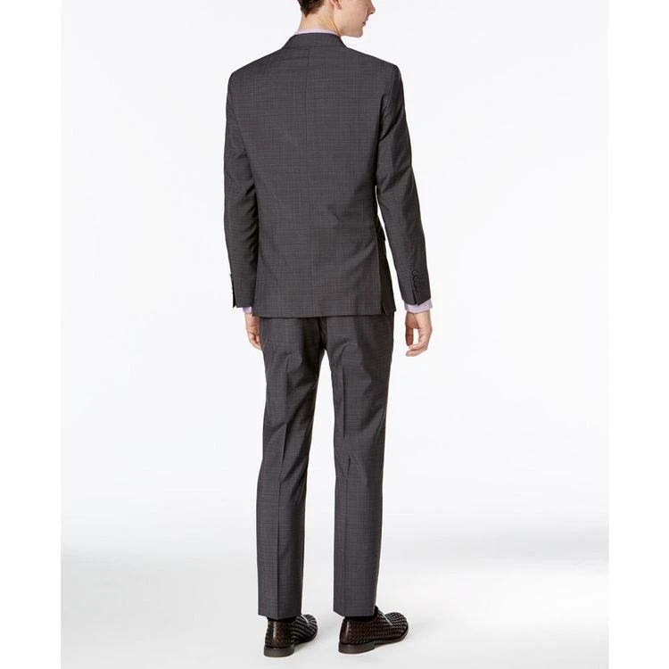 Men's Extra-Slim Fit Charcoal Shadow Grid Suit 商品