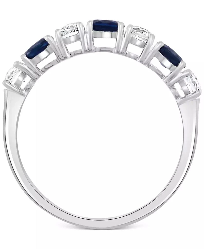 商品Effy|EFFY® Blue & White Sapphire (1-1/10 ct. t.w.) Band in 14k White Gold. (Also available in Emerald and Ruby),价格¥3665,第3张图片详细描述