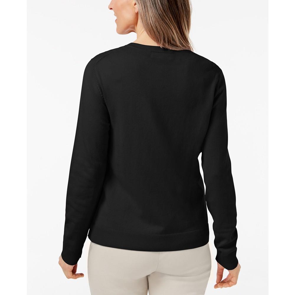 商品Karen Scott|Petite Crew-Neck Cardigan, Created for Macy's,价格¥110,第4张图片详细描述