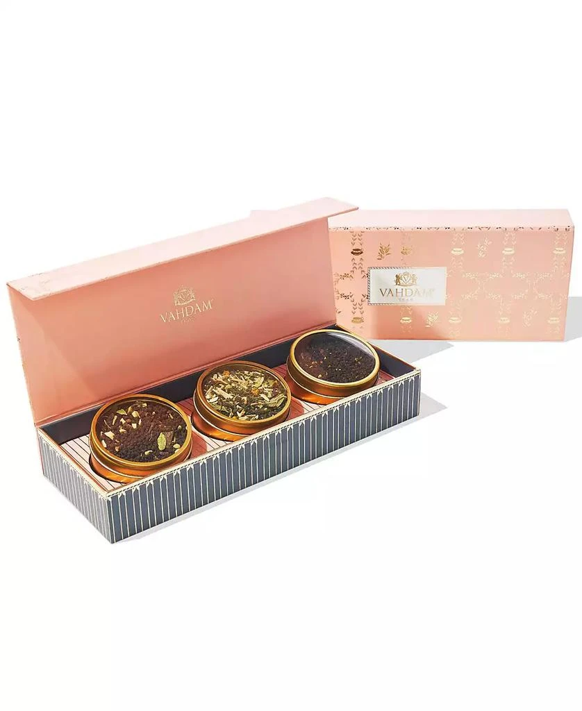 商品Vahdam Teas|Blush Assorted Loose Leaf Tea Gift Set, 3 Piece,价格¥187,第1张图片