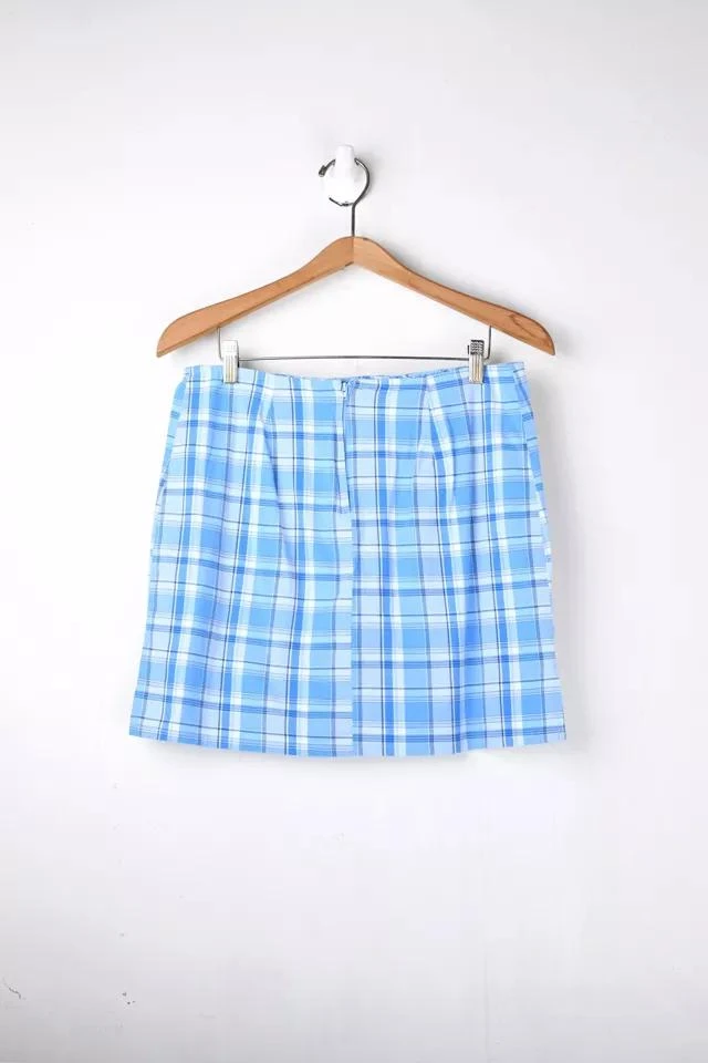 商品Urban Outfitters|Vintage Y2k Blue Plaid Mini Skirt,价格¥514,第3张图片详细描述