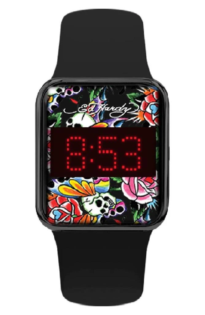 商品I TOUCH|x Ed Hardy Printed Digital Silicone Strap Watch, 40mm x 33.7mm,价格¥188,第1张图片