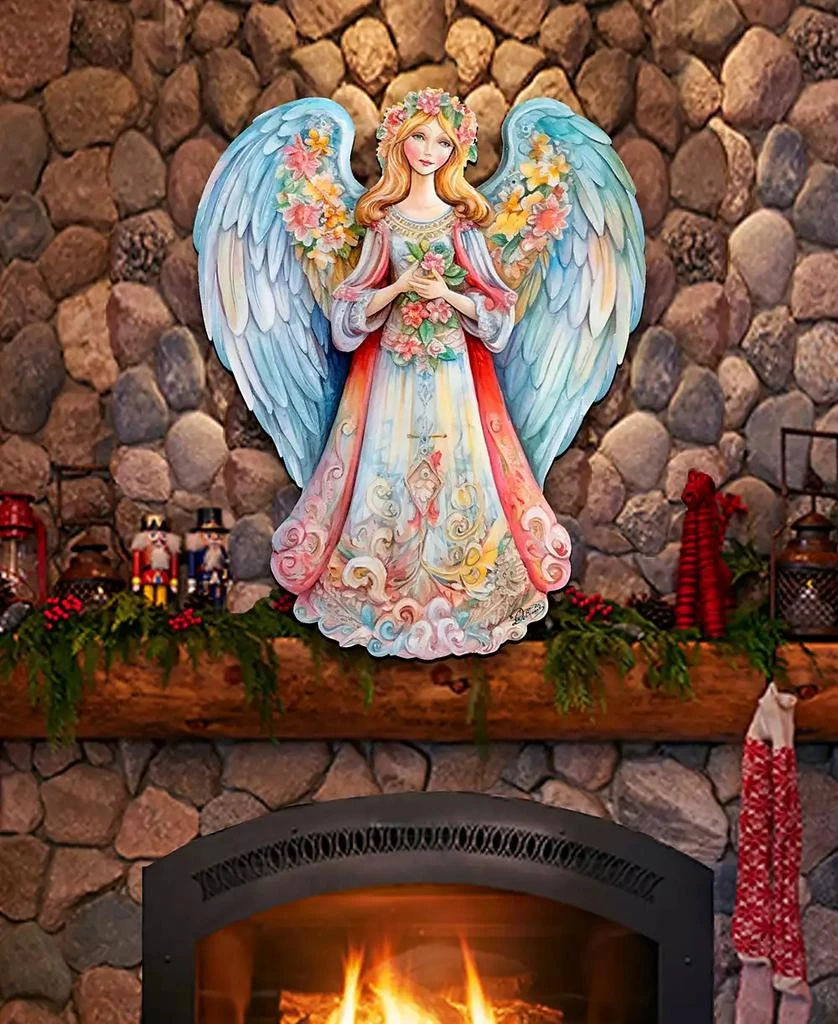 Floral Angel Christmas Wooden Door Decor Wall Decor G. DeBrekht 商品