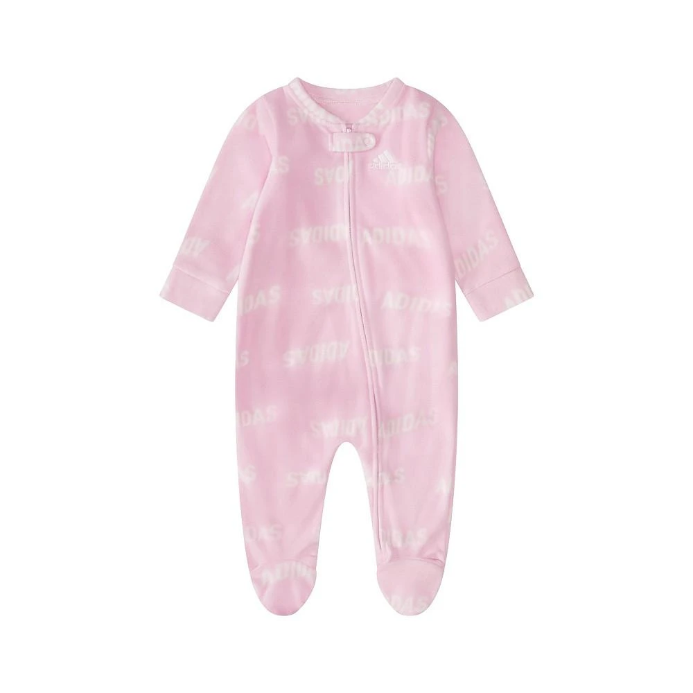 商品Adidas|Baby Girls Long Sleeve Microfleece Footie Coverall,价格¥90,第1张图片